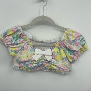 NWT Janie and Jack swimsuit bikini top pastel Easter floral bow Sz 12